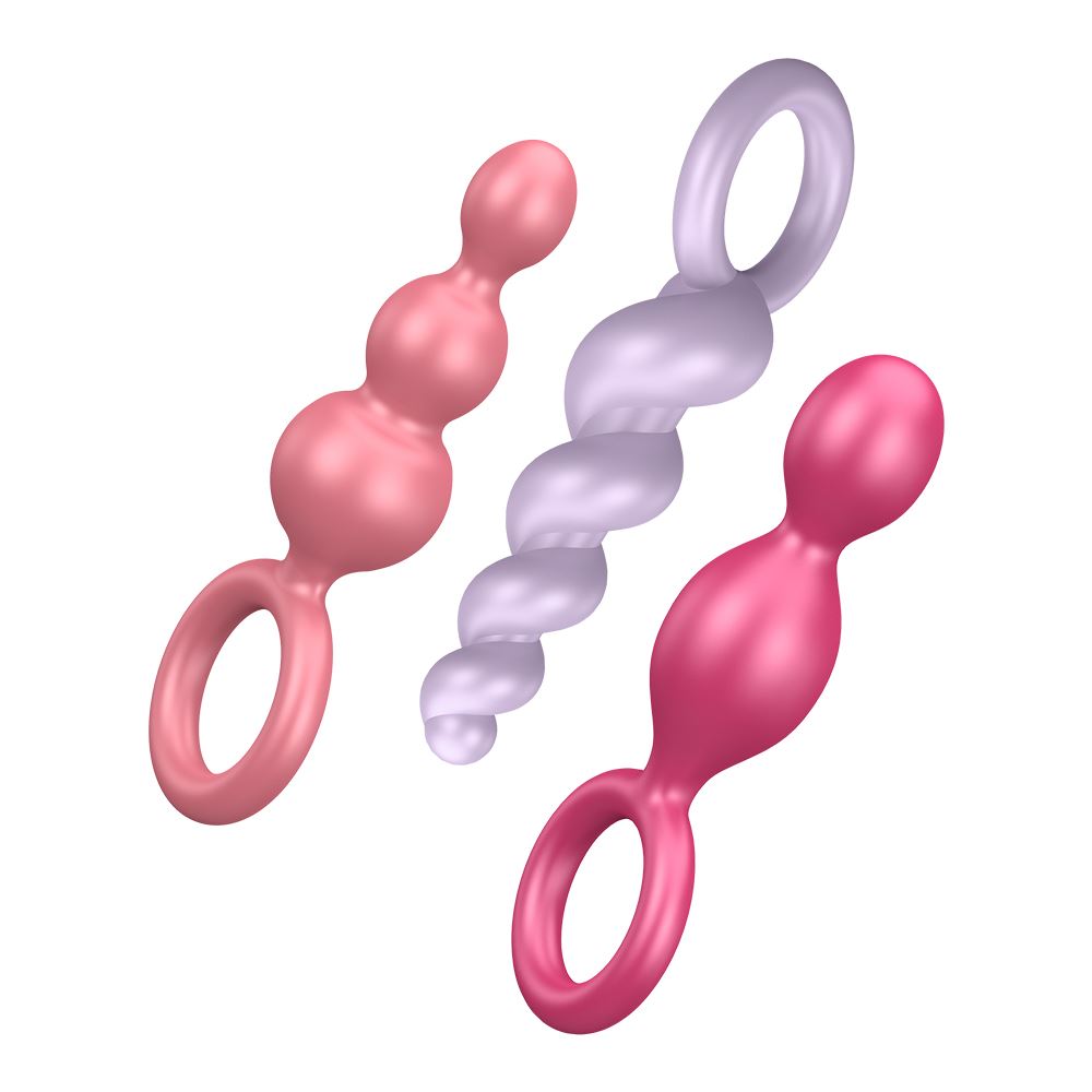 Satisfyer Plugs - Coloured (Pink Purple & Red) (Booty Call - Coloured set of 3)