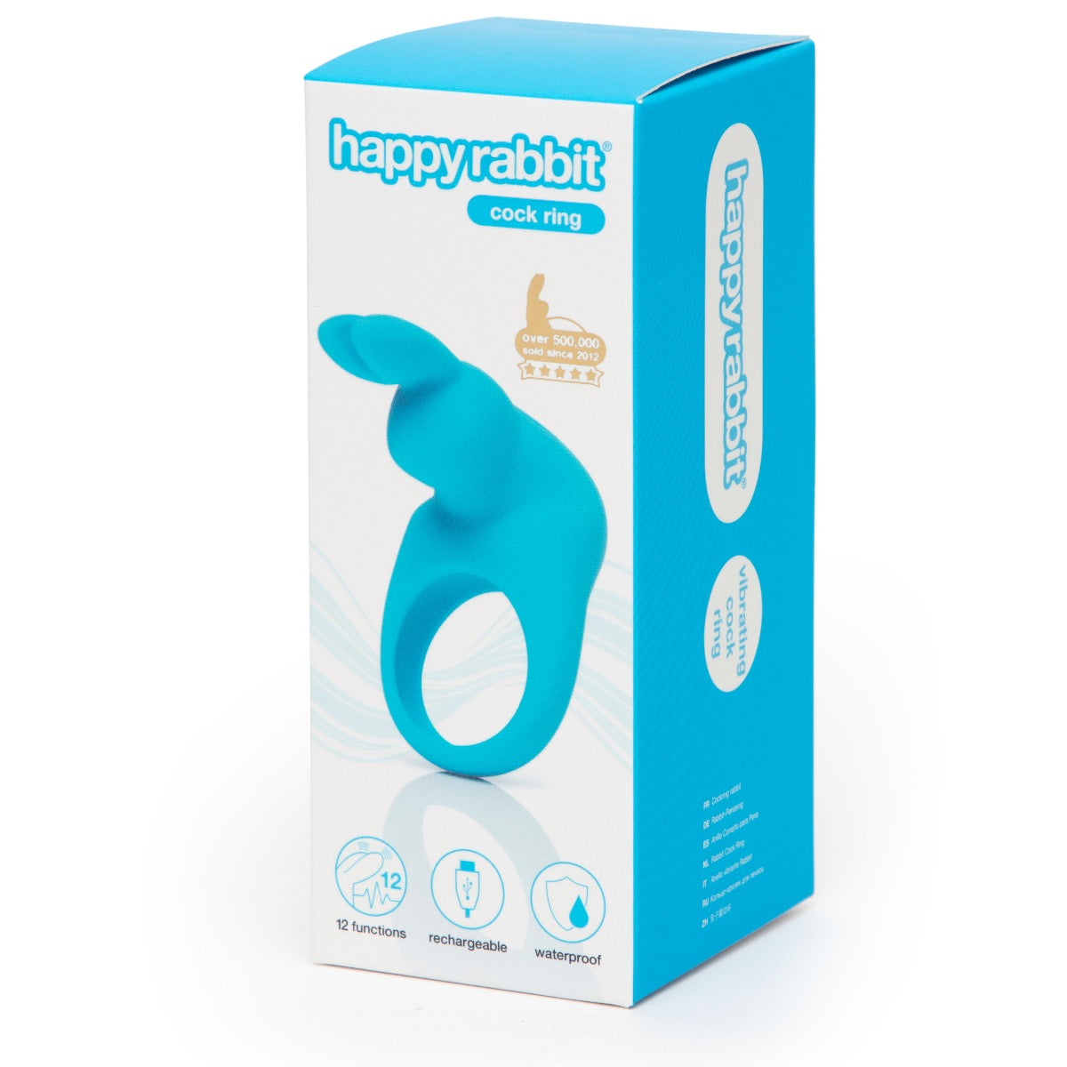 Happy Rabbit Rechargeable Vibrating Rabbit Cock Ring - Blue