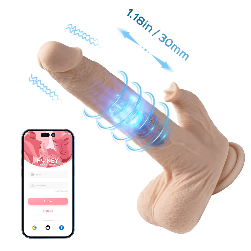 Honey Play Box – Colter – Realistic Thrusting Dildo with Vibrating Licker 8.5" (App Controlled)