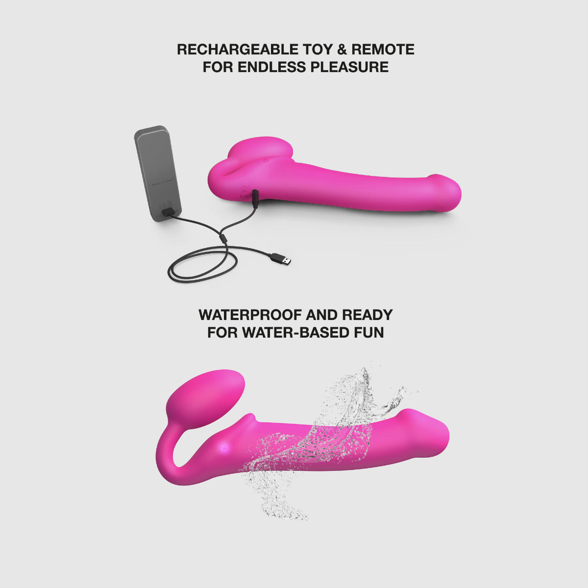 Strap On Me - Vibrating Bendable Strap-On - M - Fuchsia