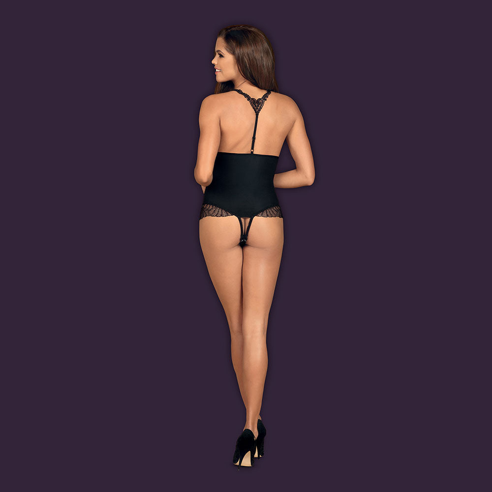Obsessive - Chiccanta crotchless teddy S/M - Black