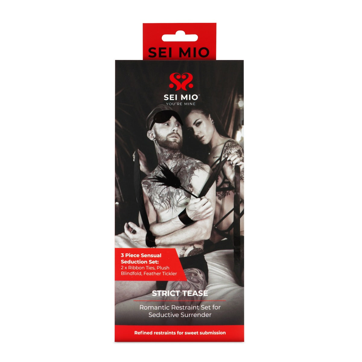 SEI MIO - Strict Tease - Ribbon Ties Blindfold and Tickler Kit