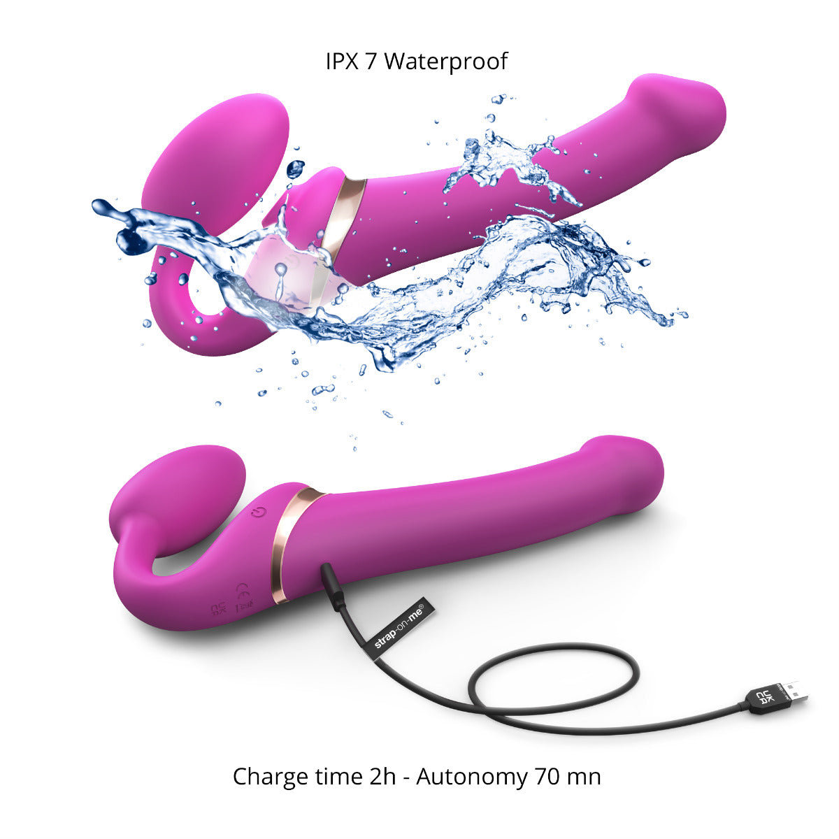 Strap On Me - Multi Orgasm Bendable Strap-On - S - Fuchsia