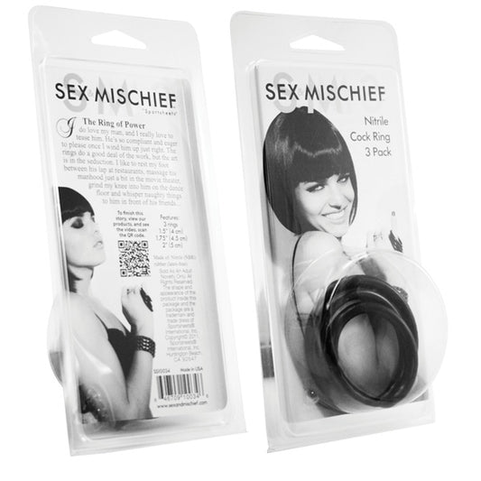 S&M Nitrile Cock Ring 3 Pack