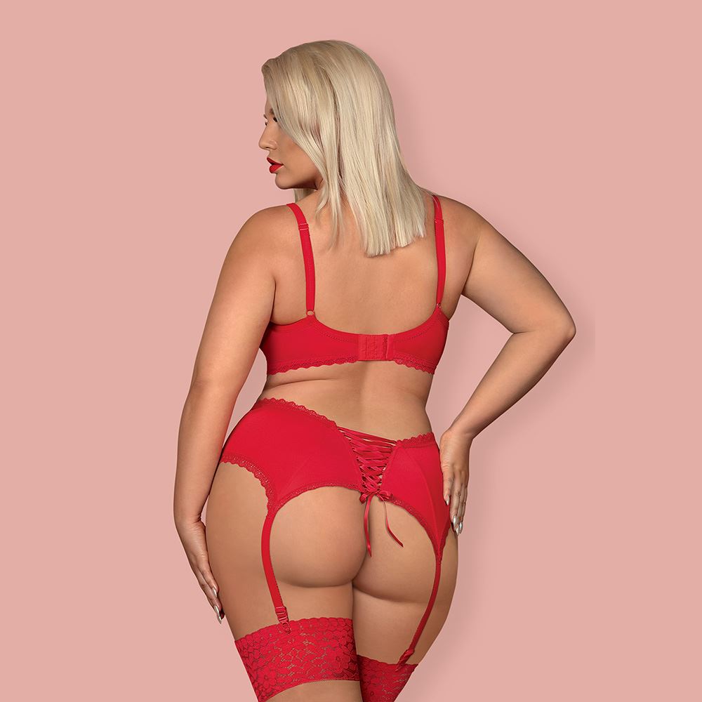 Obsessive - Jolierose 3-pcs set XXL - Red