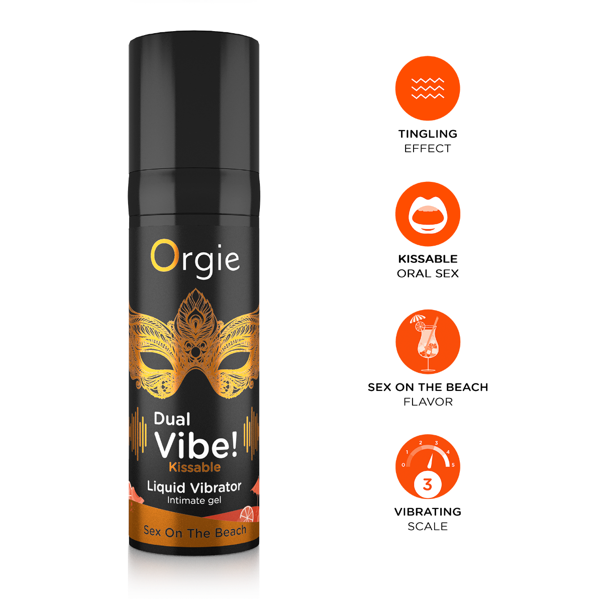 Orgie Dual Vibe - Kissable Liquid Vibrator - Sex On The Beach
