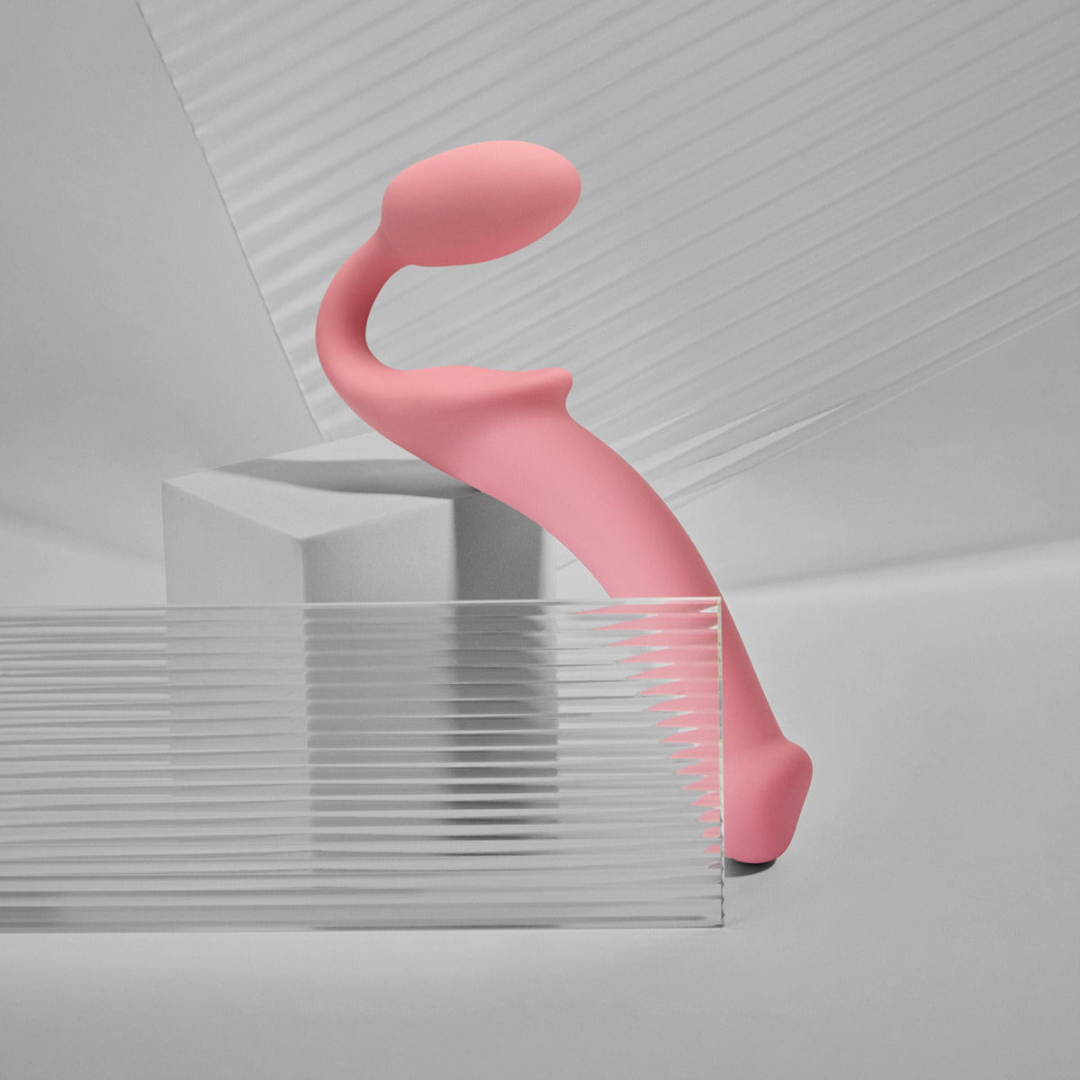Strap On Me - Silicone Bendable Strap-On - M - Pastel Pink