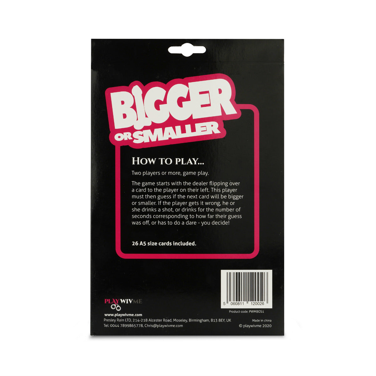 Play Wiv Me - Bigger or Smaller Card Game