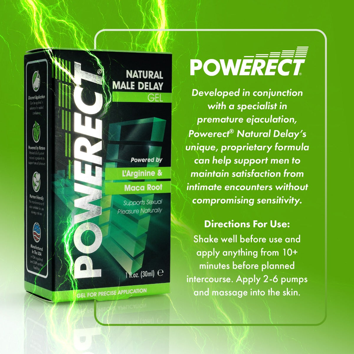 Powerect Natural Delay Gel / Serum 30ml