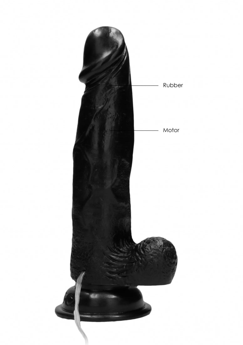 Real Rock - Vibrating Cock & Balls 8 inches - Black