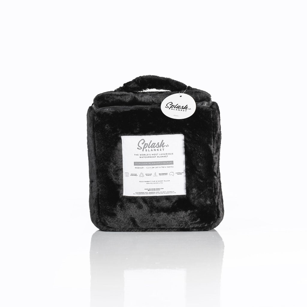 Splash Blanket - Furlush (NON bonded) - Black on Black - Large
