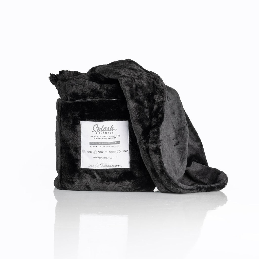 Splash Blanket - Furlush (NON bonded) - Black on Black - Small